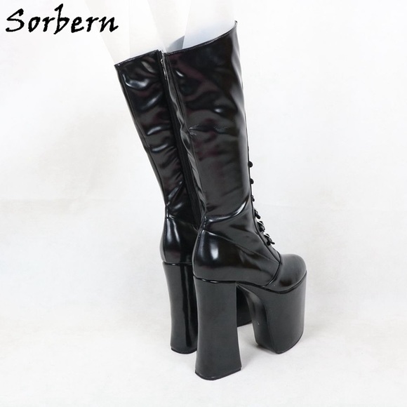 Sorbern Chunky High heel boots womens size 10 - Picture 4 of 9